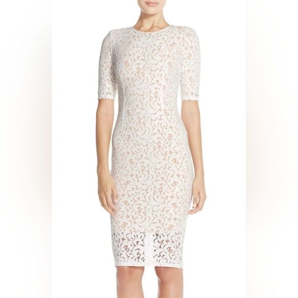 NWT Misha Collection Ivory Rosie Lace Sheath‎ Dress - Large, Timeless Elegance - Picture 1 of 9